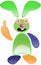 Green funny rabbit