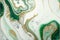 Green Fusion: AI Generated Abstract Texture Photography of Green and White Gold Intricate Pattern on Artificial Marble