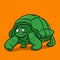 Green Galapagos Turtle Cartoon