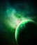 Green Galaxy Background