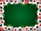 Green Gambling background with frame of red and black poker