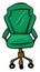 Green gaming chair, illustration, vector