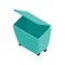 Green garbage container icon, isometric 3d style