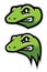 Green Gecko, Lizard, Reptile Head Logo Mascot