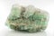 Green gemstone natural mineral fluoride or green beryl isolated