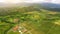 Green Georgian fields and vineyards in Shilda village, farming business, nature