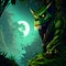 green giant monster is the protector of this mysterious jungle illustration night forest terror fantasy creative concept art