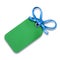 Green gift price tag blank with bow isolated