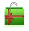 Green gift shopping bag illustration design