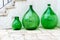 Green glass amphora