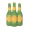 Green glass beer bottles. Alcoholic drink pub. Pub single icon in cartoon style vector symbol stock illustration.