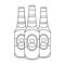 Green glass beer bottles. Alcoholic drink pub. Pub single icon in outline style vector symbol stock illustration.