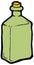 Green glass bottle with cork vector drawing.