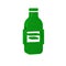 Green Glass bottle of vodka icon isolated on transparent background.