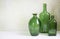 Green glass bottles