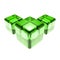 Green glass cubes isolated