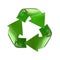 Green glass recycle symbol