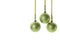 Green glittering Christmas baubles isolated