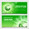 Green globe planet banners set