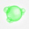 Green glossy bubbles. Pure verdant balls of aloe oil, vitamin E, olive drop on transparent background. Vector realistic