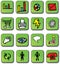 Green Glossy Business Icons