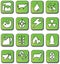 Green Glossy Industry Icons