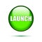 Green glossy Launch button on white