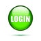 Green glossy login button on white