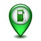 Green Glossy Style Map Pointer With Gasoline station icon.