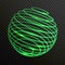 Green glow light vector spiral sphere circles