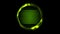 Green glowing electric rings and neon lines video animation