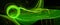 Green glowing Quantum communication widescreen template with letter Q