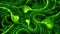 Green glowing quantum correlation abstract background