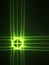 Green glowing tech cross on a black