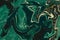 Green and gold marbling texture design. Marble pattern. Fluid art.