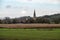 Green and golden agriculture fields at the Flemish countryside around Roosdaal, Belgium