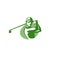 Green golf player logo template vector illustration