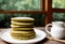 The green goodness: Matcha tea pancakes on the plate