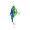 Green gradient fishing bait with fish round form