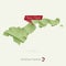 Green gradient low poly map of American Samoa with capital Pago Pago