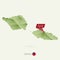 Green gradient low poly map of Samoa with capital Apia