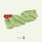 Green gradient low poly map of Yemen with capital Sana`a