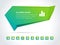 Green gradient realistic polygonal speech bubble infographics scheme web icons set template vector