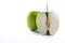 Green Granny Smith Apple Cross Section Slice Halves Fresh Fruit