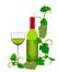 Green Grape Vines with Bottle and Glass