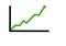 Green graph showing financial result