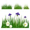 Green grass border plant lawn nature meadow ecology summer gardening vector illustration