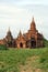 Green grass and brick pagoda