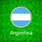 Green grass and circle with flag of Argentina.