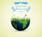 Green grass and flowers inside earth for International biodiversity day background